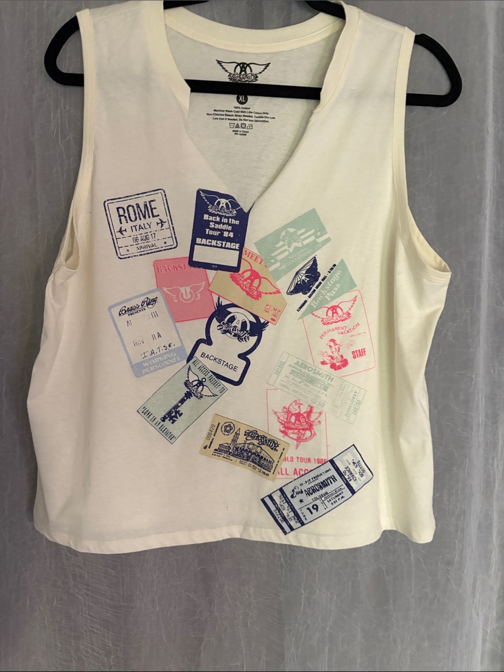 Graphic Sleeveless Women’s Top - White